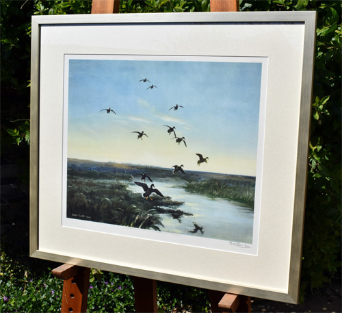 Framed example of Mallards Arriving at Dusk
