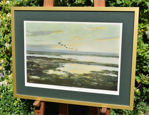 Framed example of Only Sixteen Geese Left The Shore That Morning
