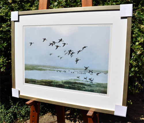 Framed example of Pintails On A Hazy Day